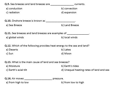 Land and Sea Breezes - Worksheet | Distance Learning | Teaching Resources