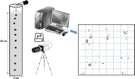 Schematic of the system used to measure settling velocity of the ...