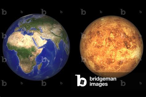 Image of Comparison between Earth and Venus - Earth and Venus compared