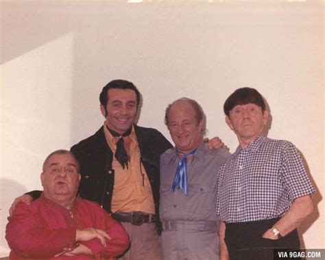 A rare picture of the 3 Stooges taken in the 70s.