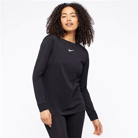 Haut Manches Longues Nike Sportswear Femme Swoosh - Noir - Vêtements ...