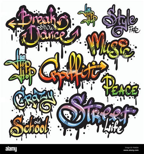 Graffiti word set Stock Vector Image & Art - Alamy