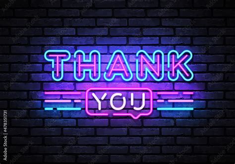 Thank You Neon Sign Vector. Vintage thank you neon, great design for ...