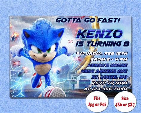 Printable Sonic Birthday Invitations - Printable Coloring Pages