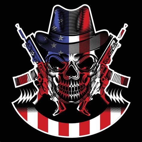 american flag with skull 12387447 Vector Art at Vecteezy