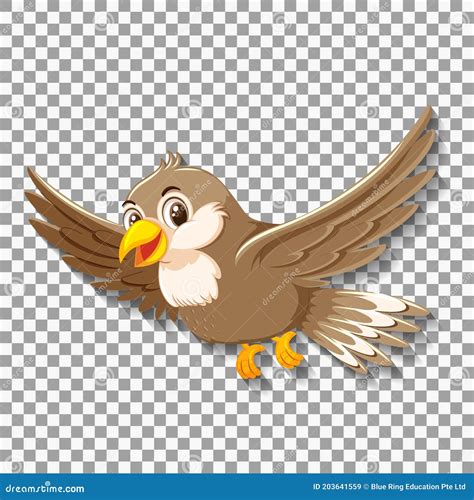 Cute Sparrow Bird Cartoon Character Stock Vector - Illustration of cute ...