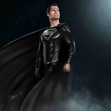 FANMADE: My digital painting of Henry Cavill as Superman’s black suit ...