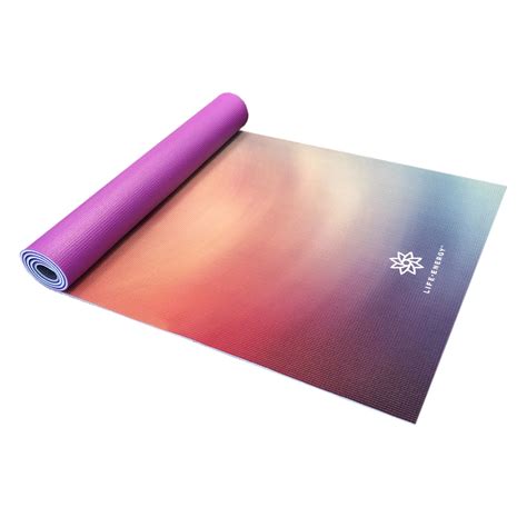 Life Energy 6mm Thick Reversible Non-Slip Yoga Mat with carry strap ...