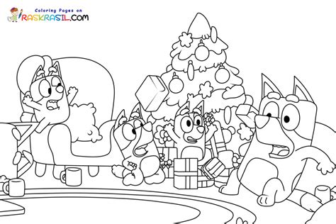 Bluey Christmas Coloring Pages