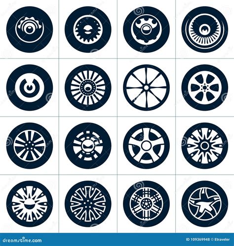 Wheels. Rims Vector Collection. Stock Vector - Illustration of round ...