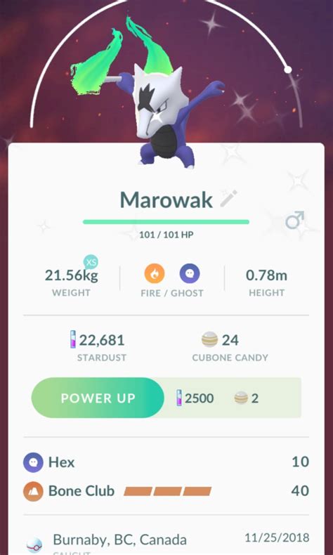 Shiny Alolan Marowak Pokemon Go, Video Gaming, Gaming Accessories, Game ...