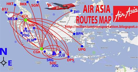 transportspot: Air Asia routes map in Indonesia