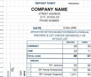 Deposit Ticket Template Excel Templates with Total Cost Of Ownership ...