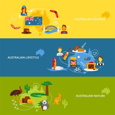 Australia flat banner set 445639 Vector Art at Vecteezy