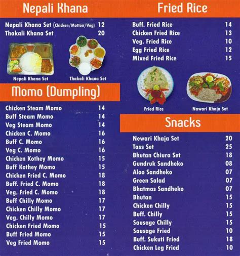 Nepali Restaurant Menu, Menu for Nepali Restaurant, Meena Bazaar, Dubai ...