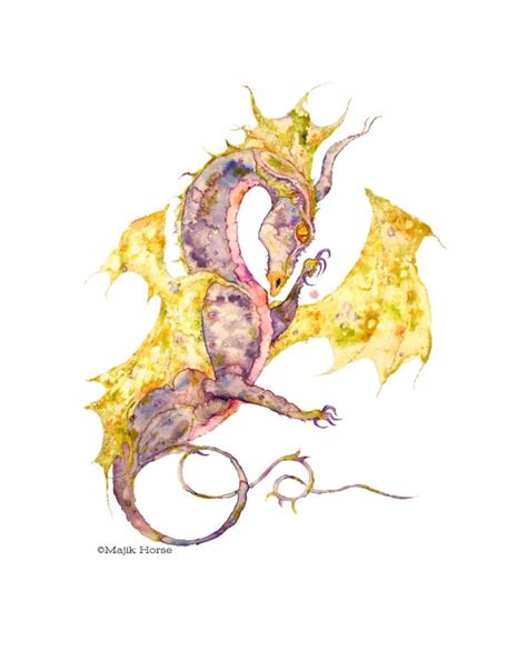 Dragon Watercolor Print Dragon Art Print Dragon Art Fantasy - Etsy