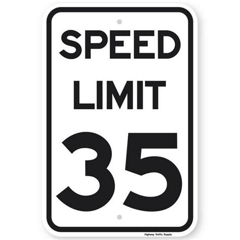 SPEED LIMIT 35 MPH Sign 18"x24" Premium Vinyl Non- Reflective Aluminum ...