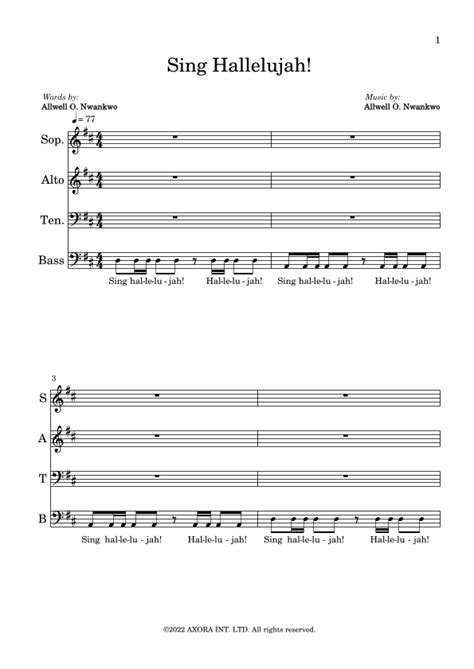 Sing Hallelujah! Sheet Music | Allwell O. Nwankwo | SATB Choir