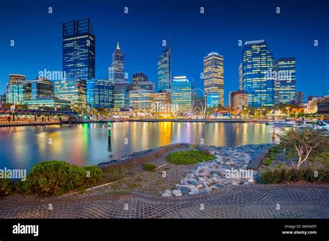 Perth. Cityscape image of Perth downtown skyline, Australia during ...