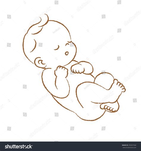 Baby Sleeping Line Drawing: ilustración de stock 295057568 | Shutterstock