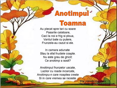 CLASA NOASTRĂ: ANOTIMPUL TOAMNA