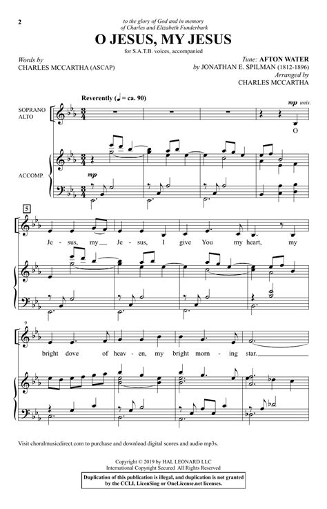 O Jesus, My Jesus by Charles McCartha Sheet Music for SATB Choir at ...