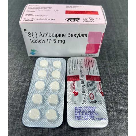 5 mg S Amlodipine Besylate Tablets For High Blood Pressure at Rs 900 ...