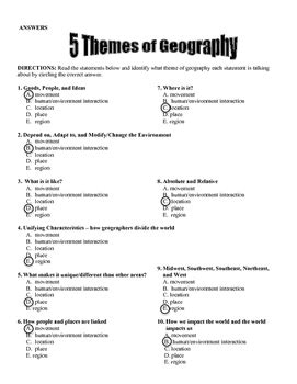 5 Themes of Geography by The Creative Cabinet | TPT