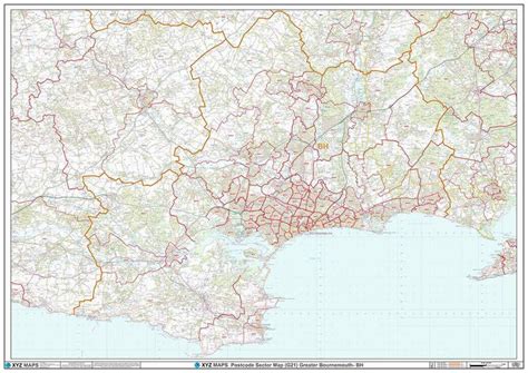 BH Postcode Map for the Bournemouth Postcode Area GIF or PDF Download ...