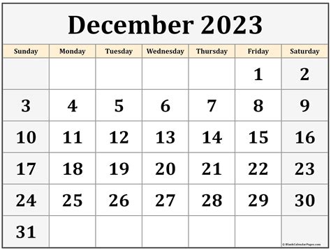 December 2023 calendar | free printable calendars