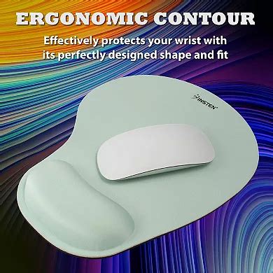 Mouse Pad Wrist Rest Ergonomic Support, Soft Comfort Non-Slip Mat, Green