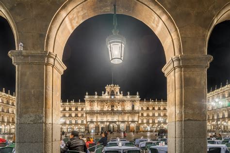 Plaza Mayor, Salamanca at night., Spain