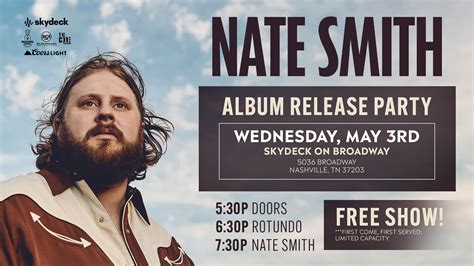 Nate Smith Album Release | FREE show on Skydeck | Assembly Food Hall