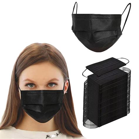 Buy 500PCS 3 ply black disposable masks filter mask Online at Lowest ...