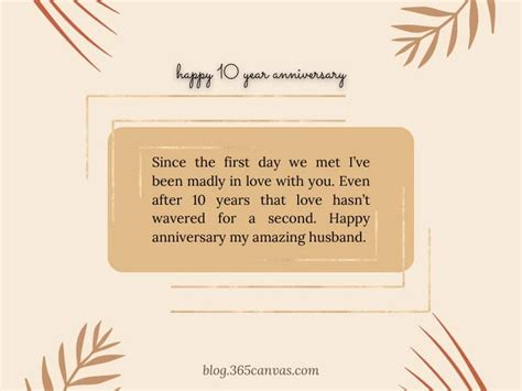 70+ Unique 10th Year Anniversary Quotes And Wishes - 365Canvas Blog