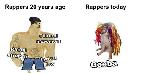 Rappers then v. now | Swole Doge vs. Cheems | Know Your Meme