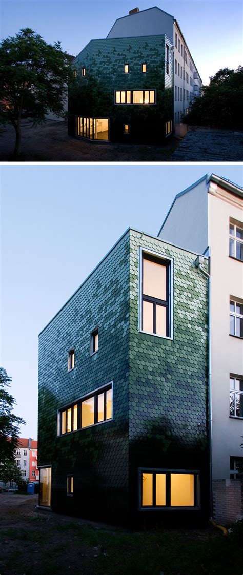 House Siding Idea - Green And White Shingles Cover This Building In Berlin