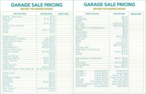 How To Host The Perfect Garage Sale Printable Set