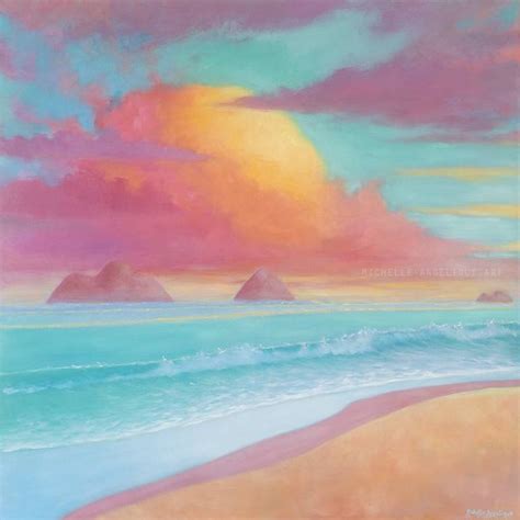 Sunset at Lanikai Beach, Kailua, Hawaii Painting | Hawaii painting ...