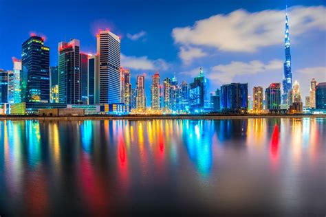 Dubai Buildings Night View Wallpaper [3852x2572]