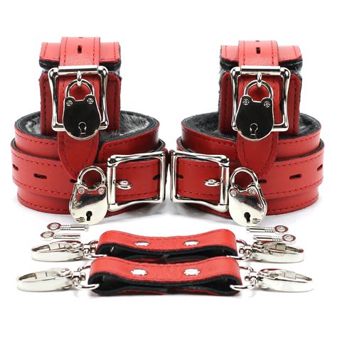 Berlin Faux Fur-Lined Lockable BDSM Cuff Set 2-Inch | ODDO Leather ...