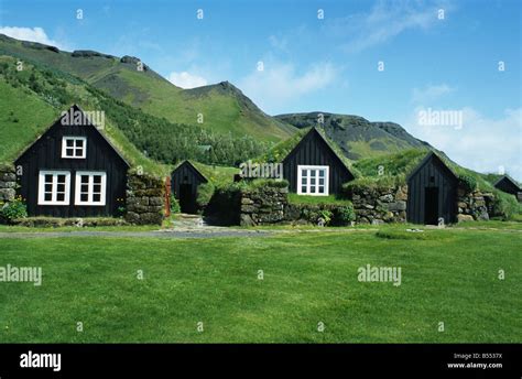 Turf houses, Folk Museum, Skogar, Iceland Stock Photo - Alamy