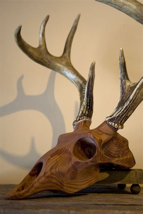 Redwood Whitetail | Deer skull art, Wood sculpture, Driftwood sculpture