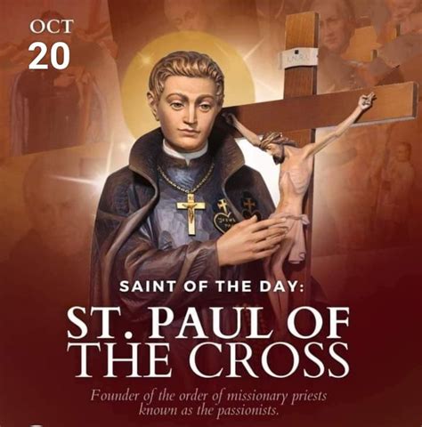 FEAST OF SAINT PAUL OF THE CROSS - 20th OCTOBER - Prayers and Petitions