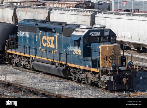 Lafayette - Circa March 2022: CSX Locomotive train. CSX Transportation ...