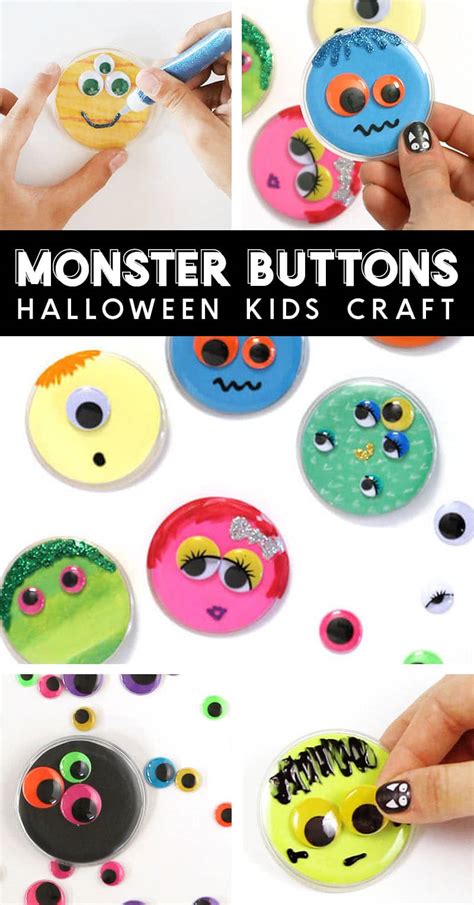 Monster Buttons - Kids Halloween Craft Idea - Persia Lou