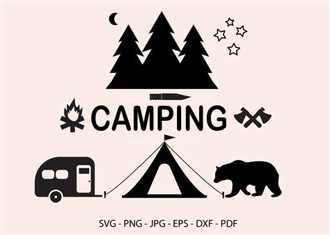 Camping Silhouette Clipart Graphic by RedCreations · Creative Fabrica