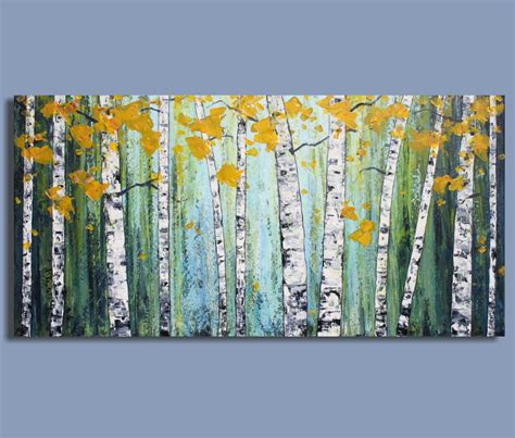 ORIGINAL painting abstract painting landscape painting birch tree ...