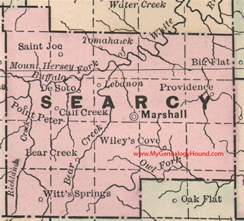 Searcy County, Arkansas 1889 Map