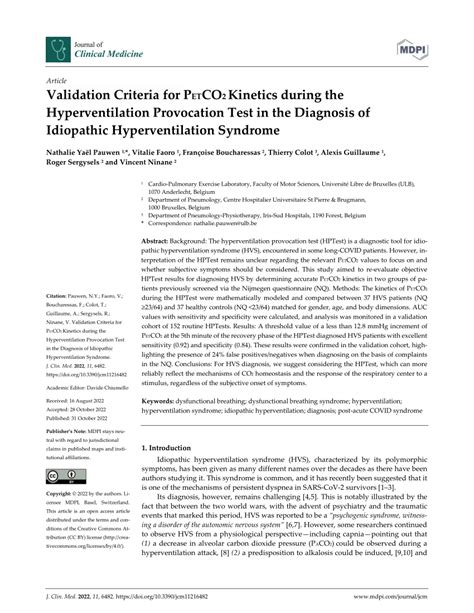 (PDF) Validation Criteria for PETCO2 Kinetics during the ...